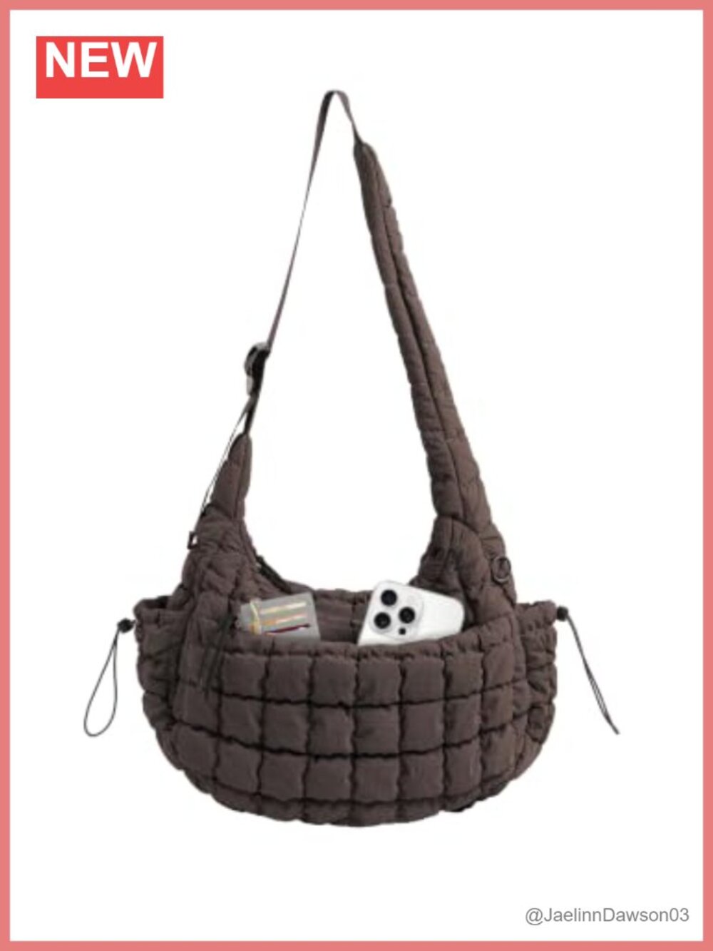 Quilted Nylon Tote Bag Puffy Hobo Crossbody Shoulder Purse Large